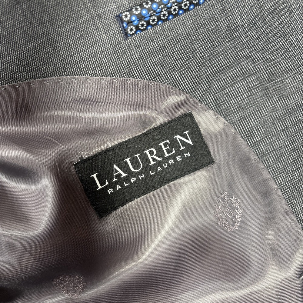 Lauren Ralph Lauren Black Label Mens 40R 2 Button Suit Jacket Coat‎ Gray Wool - Picture 3 of 8